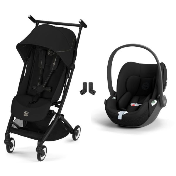 Poussette duo Libelle 5 ultra compacte Magic Black avec siège auto Cloud T i-Size
