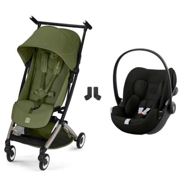 Poussette duo Libelle 5 ultra compacte Moss Green avec siège auto Cloud G i-Size