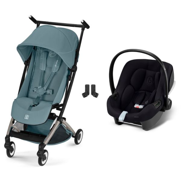 Poussette duo Libelle 5 ultra compacte Stormy Blue avec siège auto Aton B2 i-Size