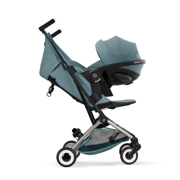 Poussette duo Libelle 5 ultra compacte Stormy Blue avec siège auto Aton B2 i-Size