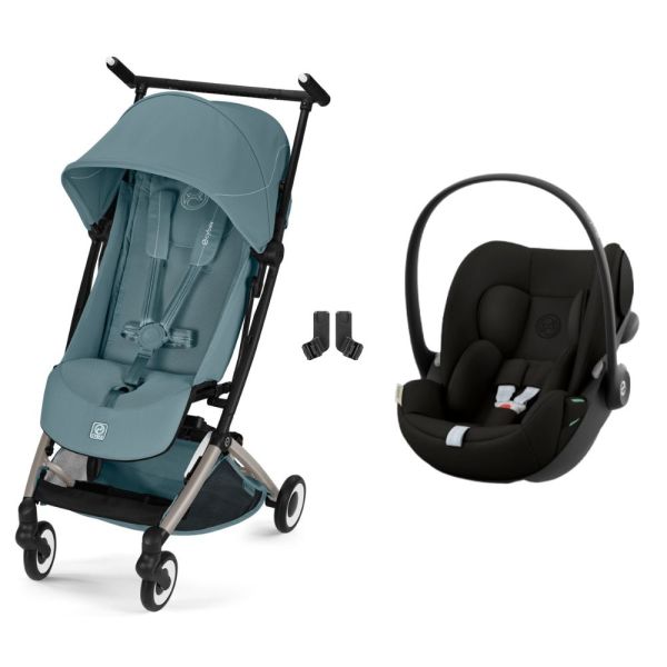 Poussette duo Libelle 5 ultra compacte Stormy Blue avec siège auto Cloud G i-Size