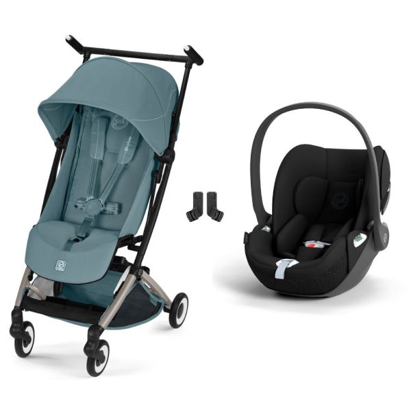 Poussette duo Libelle 5 ultra compacte Stormy Blue avec siège auto Cloud T i-Size