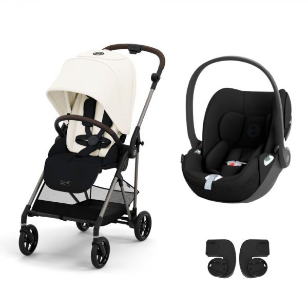Poussette duo Melio 4 Canvas White + Siège auto Cloud T i-Size