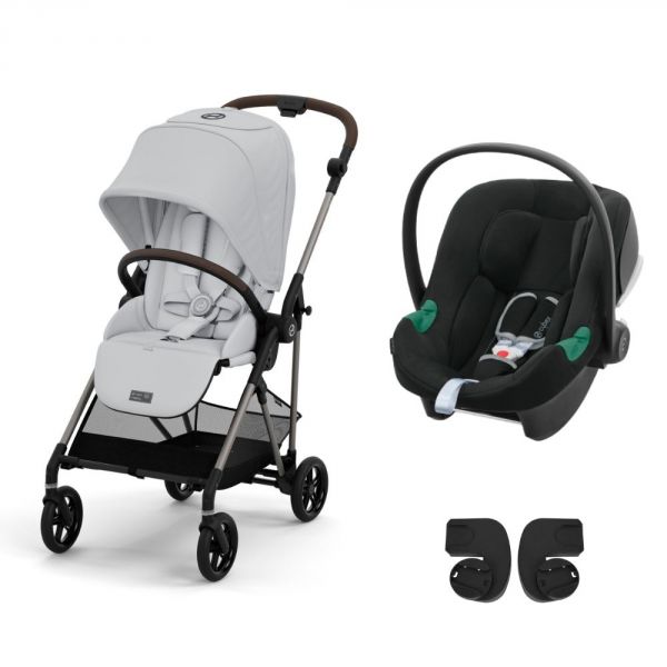 Poussette duo Melio 4 Fog Grey + Siège auto Aton B2 i-Size