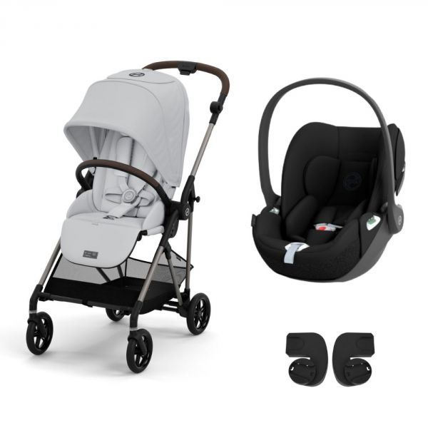 Poussette duo Melio 4 Fog Grey + Siège auto Cloud T i-Size