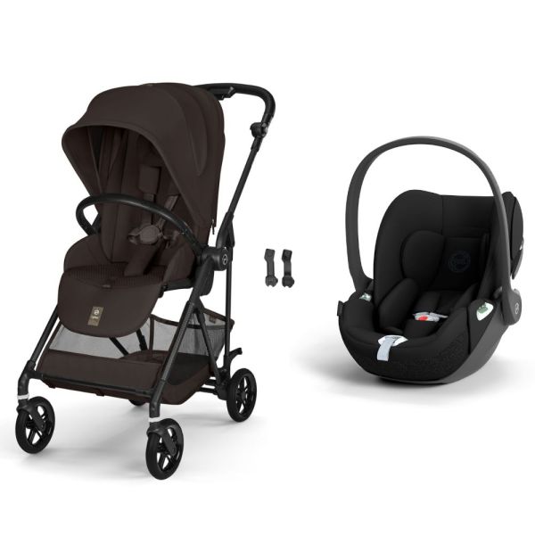 Poussette duo Melio Carbon 6 Chocolate Brown avec siège auto Cloud T i-Size