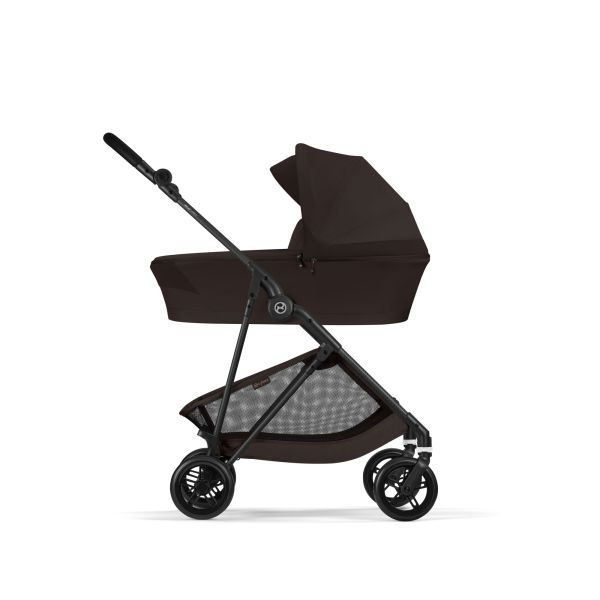 Poussette duo Melio Carbon 6 Chocolate Brown avec nacelle Melio Cot