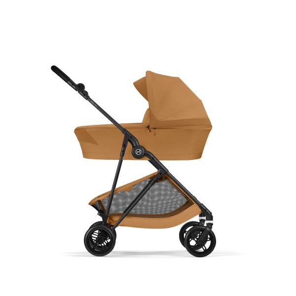 Poussette duo Melio Carbon 6 Cinnamon Yellow avec nacelle Melio Cot