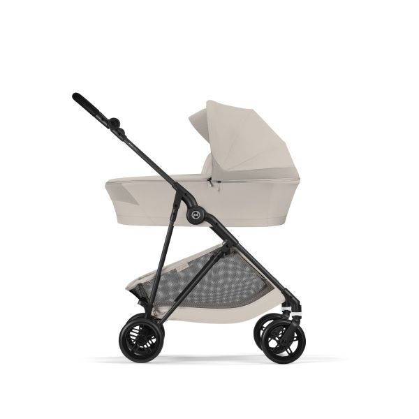 Poussette duo Melio Carbon 6 Dune Grey avec nacelle Melio Cot