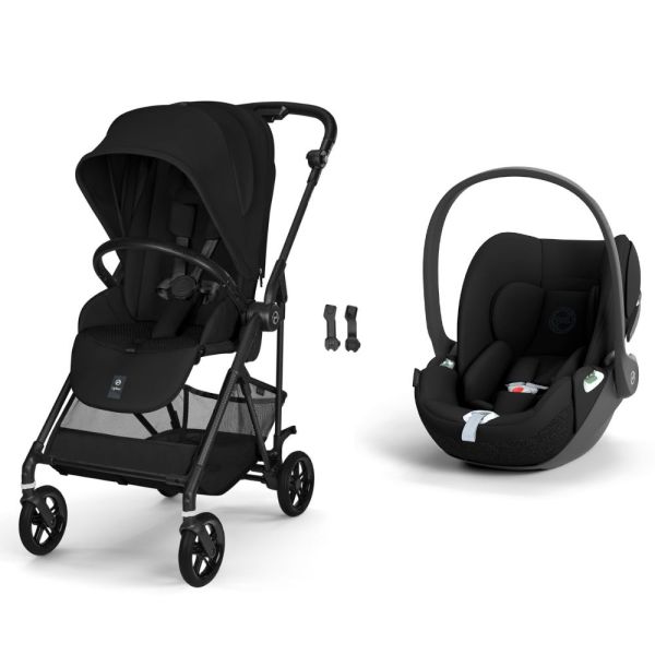 Poussette duo Melio Carbon 6 Magic Black avec siège auto Cloud T i-Size
