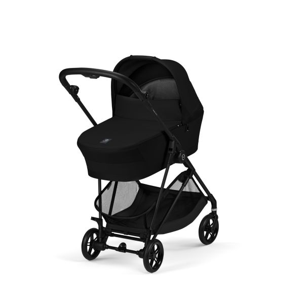 Poussette duo Melio Carbon 6 Magic Black avec nacelle Melio Cot