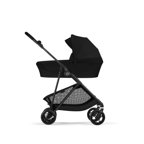 Poussette duo Melio Carbon 6 Magic Black avec nacelle Melio Cot