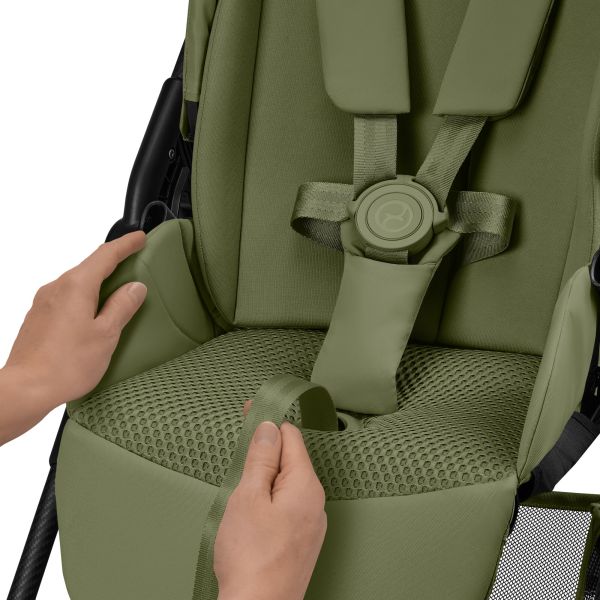 Poussette duo Melio Carbon 6 Moss Green avec siège auto Aton B2 i-Size