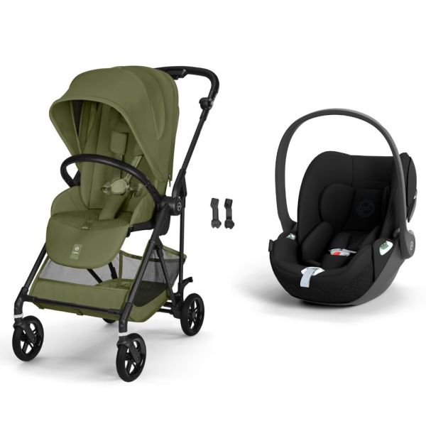 Poussette duo Melio Carbon 6 Moss Green avec siège auto Cloud T i-Size