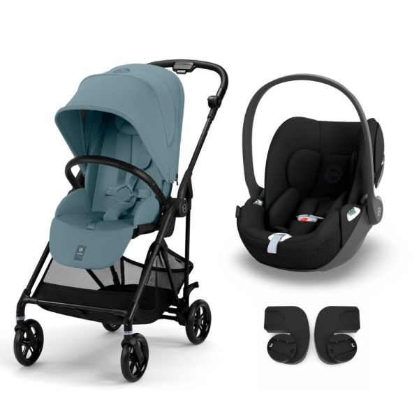 Poussette duo Melio Carbon Stormy Blue + Cloud T i-Size