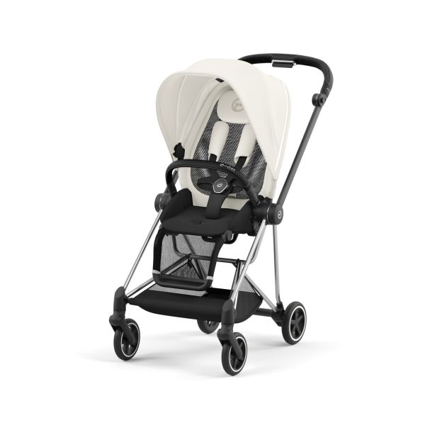 Poussette duo Mios 3 Off White châssis Chrome Black + Cloud T i-Size