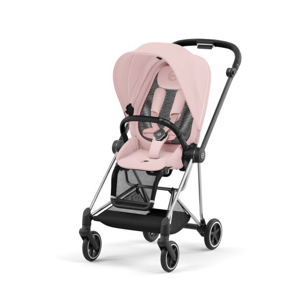 Poussette duo Mios 3 Peach Pink châssis Chrome Black + Cloud T i-Size