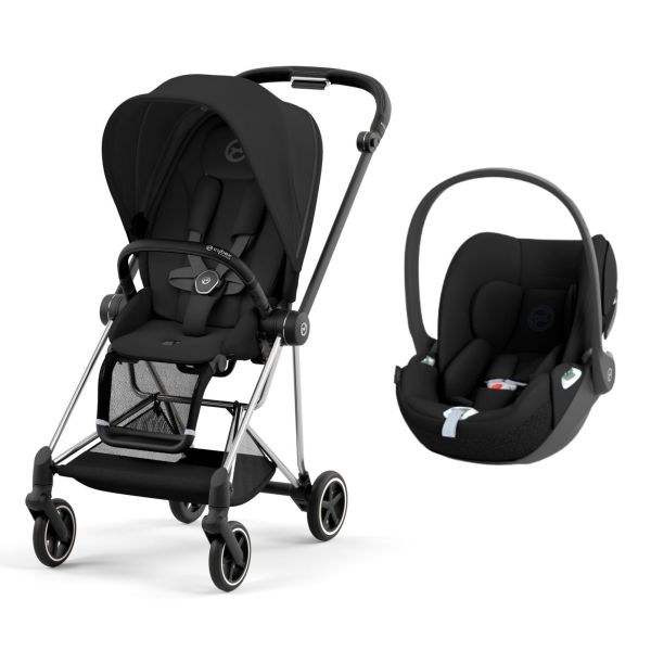 Poussette duo Mios 3 Sepia Black châssis Chrome Black + Cloud T i-Size