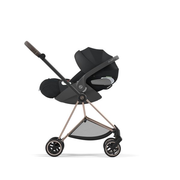 Poussette duo Mios 3 Cozy Beige châssis Rose Gold + Cloud T i-Size