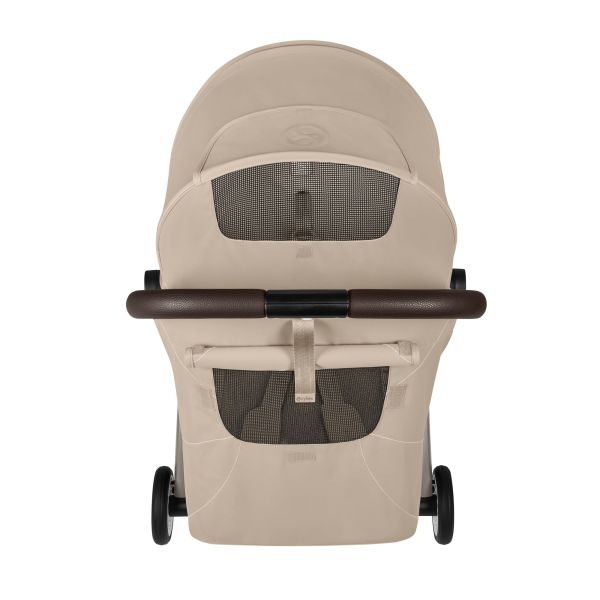 Poussette duo Orfeo 3 compacte Almond Beige avec siège auto Aton B2 i-Size