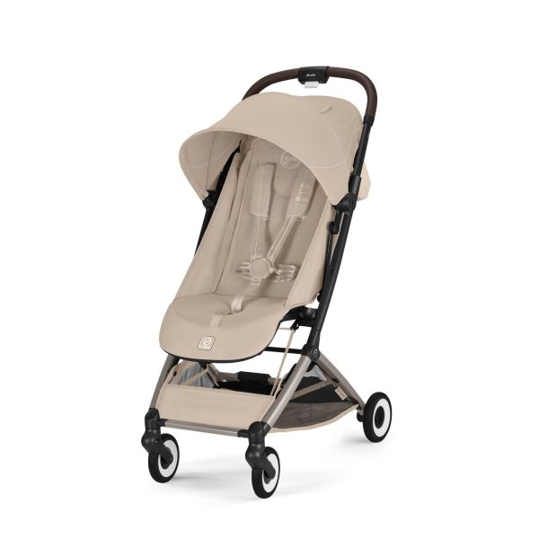 Poussette duo Orfeo 3 compacte Almond Beige avec siège auto Cloud G i-Size