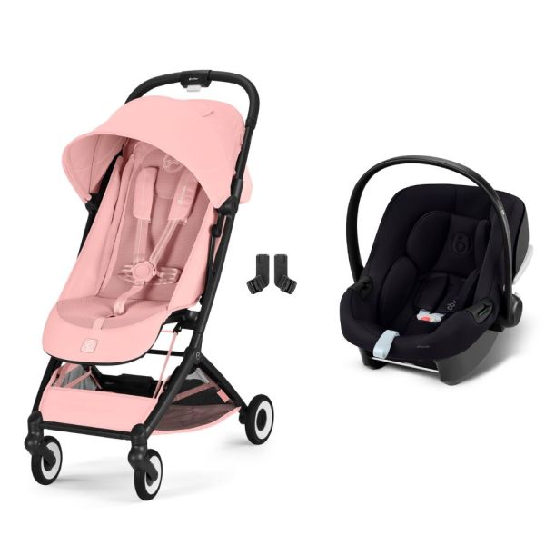 Poussette duo Orfeo 3 compacte Candy Pink avec siège auto Aton B2 i-Size