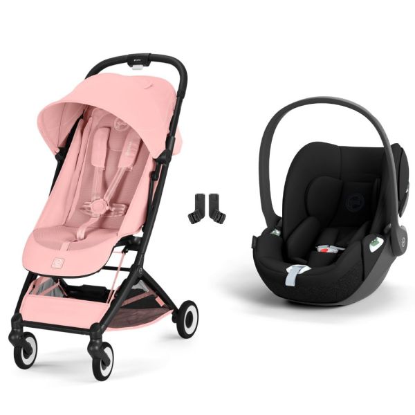 Poussette duo Orfeo 3 compacte Candy Pink avec siège auto Cloud T i-Size