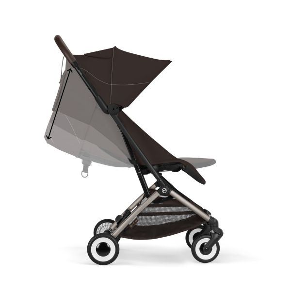 Poussette duo Orfeo 3 compacte Chocolate Brown avec siège auto Cloud G i-Size