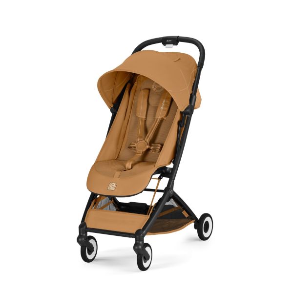Poussette duo Orfeo 3 compacte Cinnamon Yellow avec siège auto Cloud T i-Size