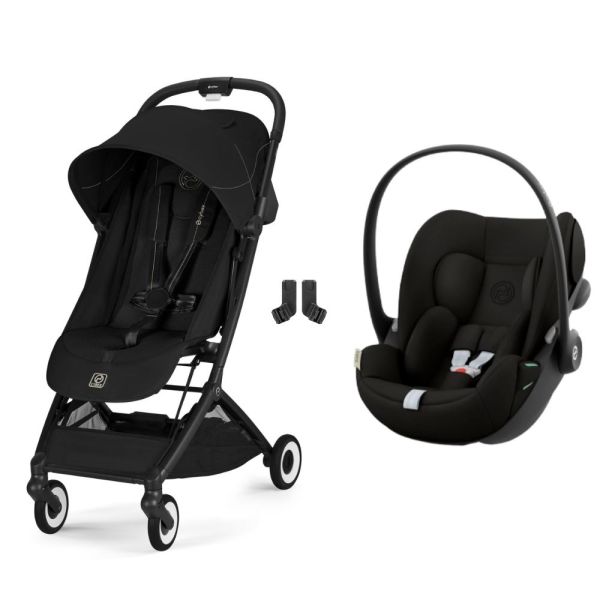 Poussette duo Orfeo 3 compacte Magic Black avec siège auto Cloud G i-Size