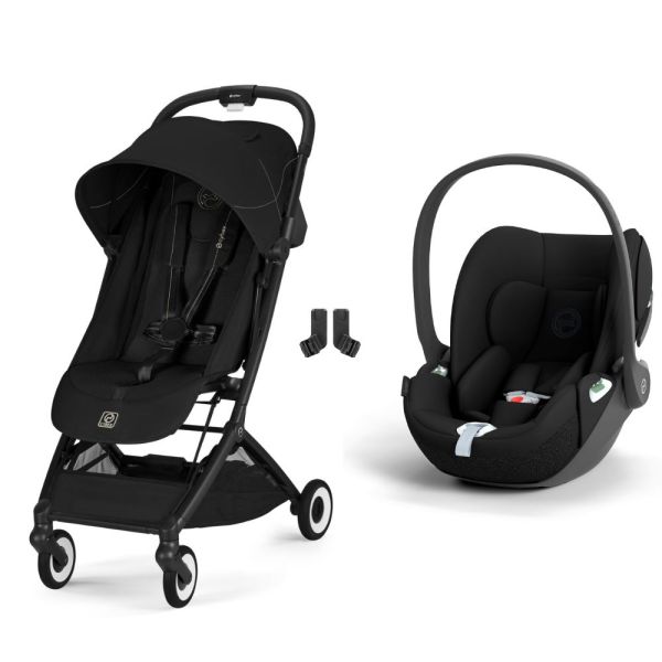 Poussette duo Orfeo 3 compacte Magic Black avec siège auto Cloud T i-Size