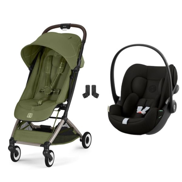 Poussette duo Orfeo 3 compacte Moss Green avec siège auto Cloud G i-Size