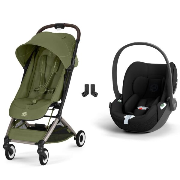 Poussette duo Orfeo 3 compacte Moss Green avec siège auto Cloud T i-Size