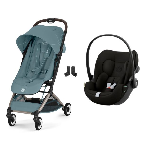 Poussette duo Orfeo 3 compacte Stormy Blue avec siège auto Cloud G i-Size