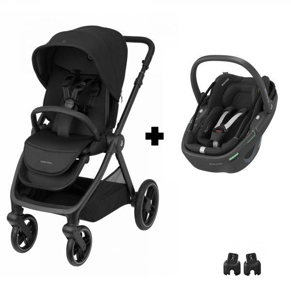 Poussette duo Oxford + Siège auto Coral 360 I-Size Twillic Black