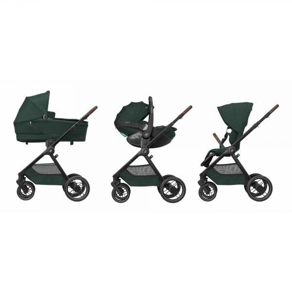 Poussette duo Oxford + Siège auto Coral 360 I-Size Twillic Green