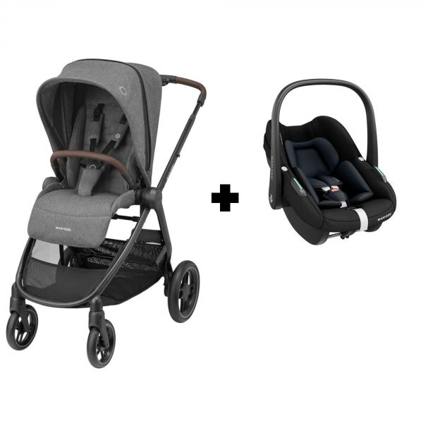 Poussette duo Street + siège auto Pebble S I-Size Tonal Graphite