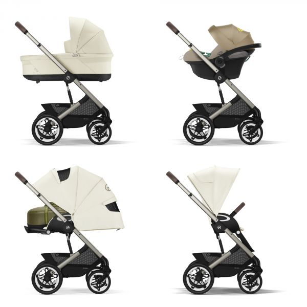 Poussette duo Talos S Lux - châssis taupe - Seashell Beige + Siège auto Cloud G i-Size