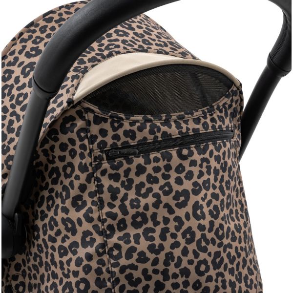 Poussette duo YOYO 3 pack 6+ et siège auto Aton B2 Black - Chassis blanc - Leopard