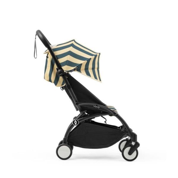 Poussette duo YOYO 3 pack 6+ et siège auto Aton B2 Black - Chassis noir - Monaco