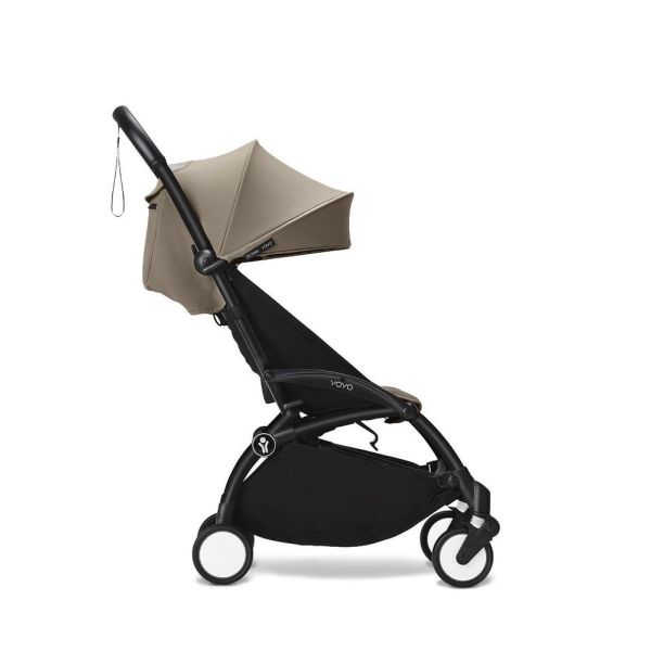 Poussette duo YOYO 3 pack 6+ et siège auto Cloud T plus Black - Chassis noir - Taupe