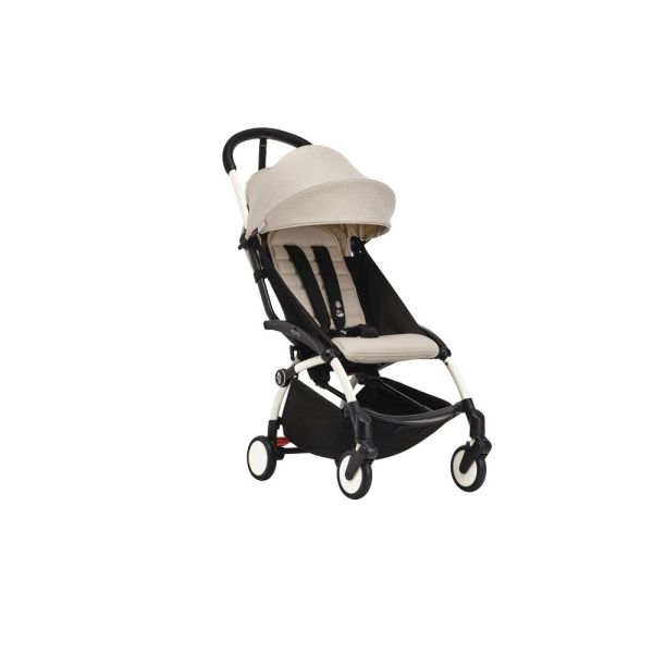 Poussette duo YOYO 3 pack 6+ et siège auto Cloud T plus Beige - Chassis blanc - Bonpoint