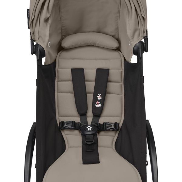 Poussette duo YOYO 3 pack 6+ et siège auto Cloud T plus Beige - Chassis noir - Taupe