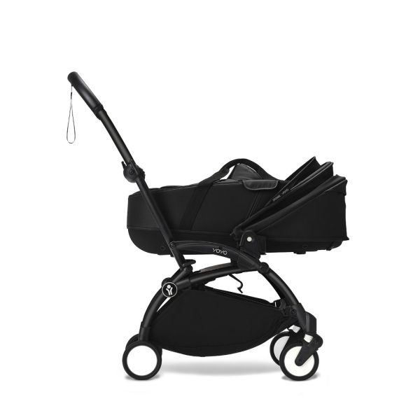 Poussette duo YOYO 3 - Châssis blanc Pack 6+ et nacelle Capri / Noir
