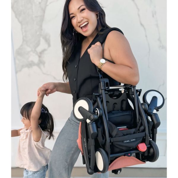 Poussette duo YOYO 3 - Châssis noir Pack 6+ et nacelle Ginger