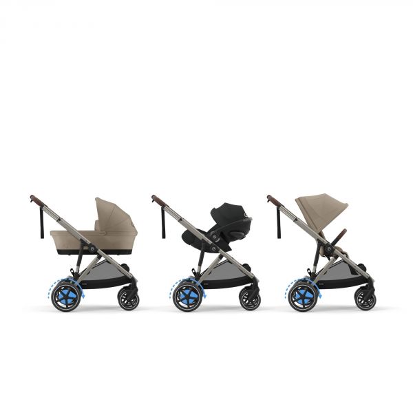 Poussette duo e-Gazelle S Almond Beige + Siège auto Aton B2 i-Size