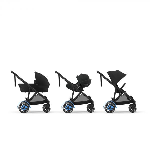 Poussette duo e-Gazelle S Moon Black + Siège auto Aton B2 i-Size