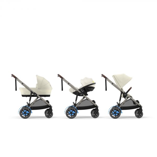 Poussette duo e-Gazelle S Seashell Beige + Siège auto Aton B2 i-Size