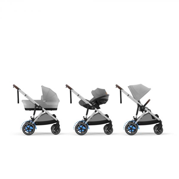 Poussette duo e-Gazelle S Stone Grey + Siège auto Aton B2 i-Size