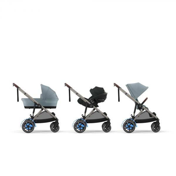 Poussette duo e-Gazelle S Stormy Blue + Siège auto Aton B2 i-Size